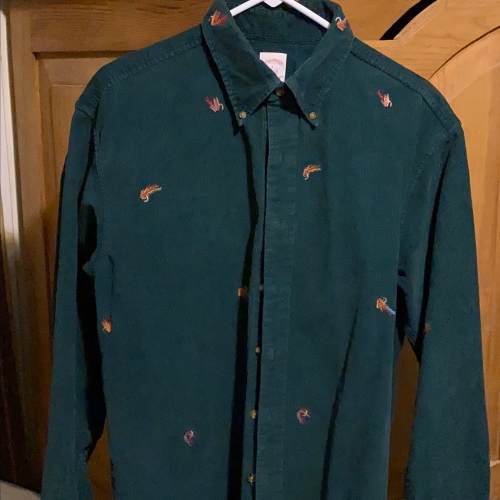 Brooks Brothers green corduroy shirt